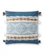 P0930 Blue/Natural 18"x18" Pillow