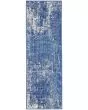 Whimsicle WHS08 Blue Ivory Area Rug