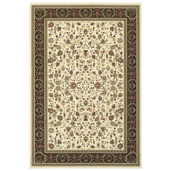 Kashan 108x Ivory/Black Area Rug