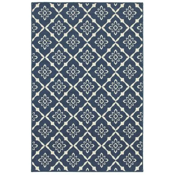 Meridian 5703b Navy/Ivory Area Rug