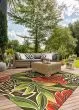 Covington Areca Palms Brown/Forest Green Rug