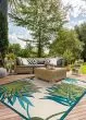 Covington Jungle Leaves Ivory/Forest Green Rug