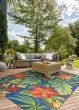 Covington Tropical Orchid Azure/Forest Area Rug