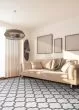 Marina Garden Gate Oyster/Slate Blue Area Rug