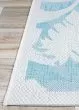 Monaco Coastal Floral Ivory/Turquoise Area Rug