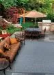 Recife Saddlestitch Champagne/Blue Area Rug