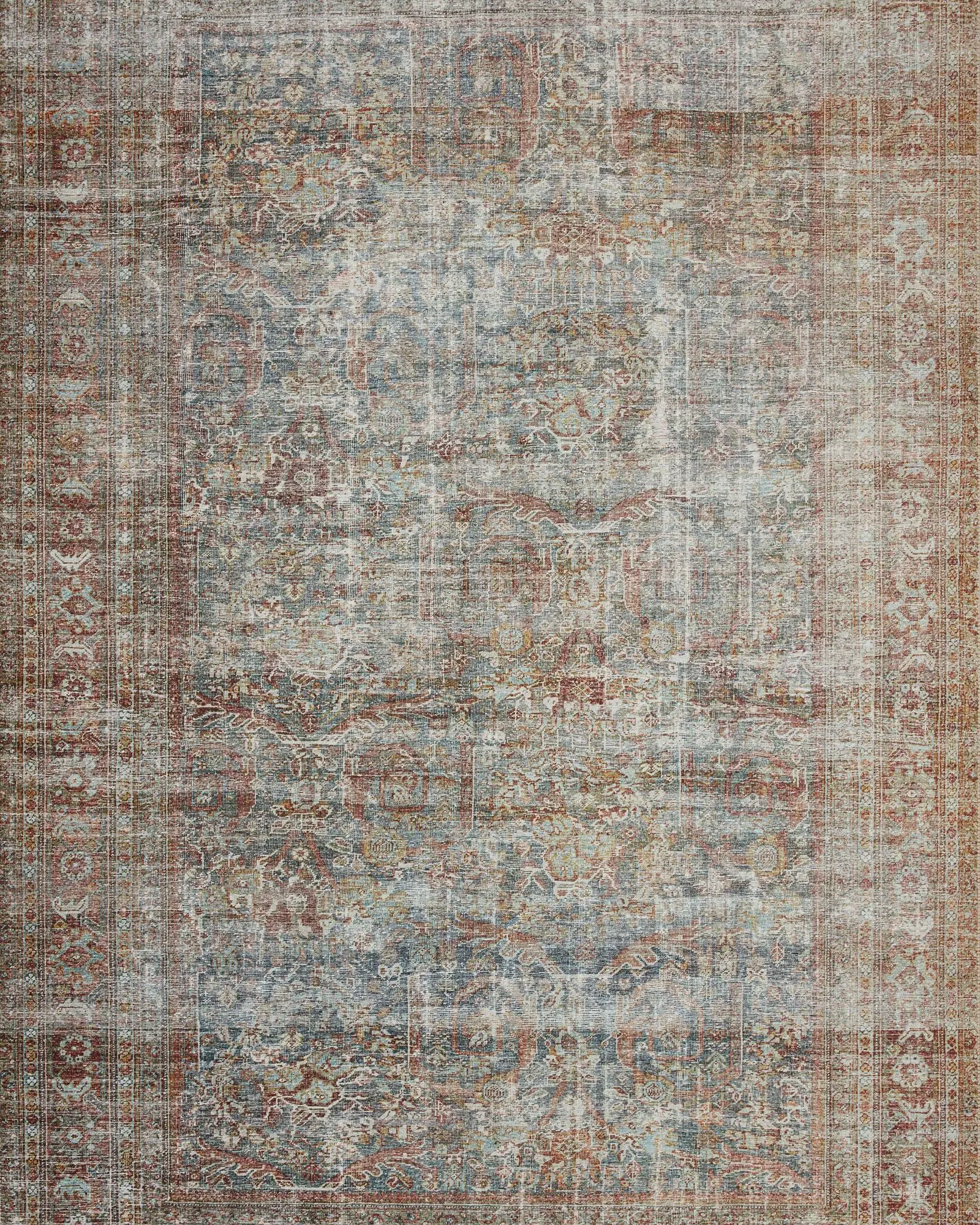 Loloi Jules Jul-05 Lagoon/Brick Area Rug | Carpet Exchange