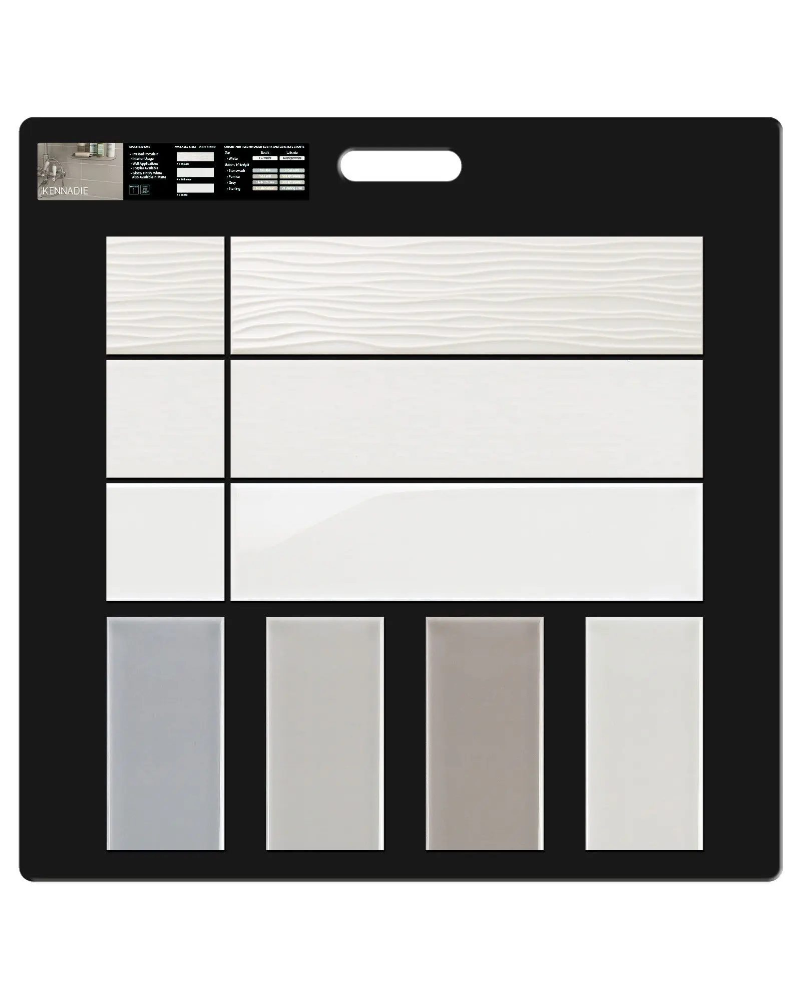 Kennadie White Ceramic 4x16 Still Matte Tile