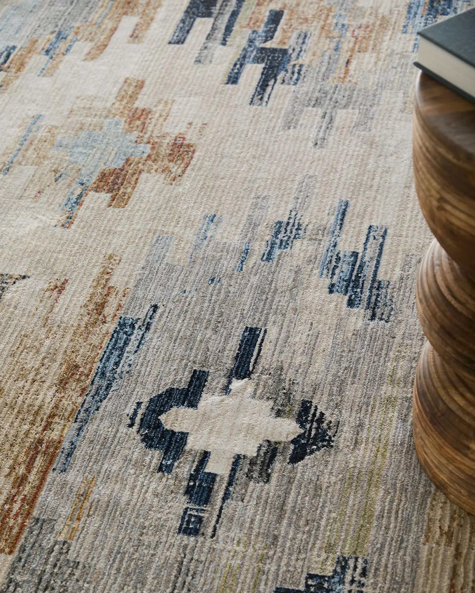 Melrose 39ULF Ivory/Blue/Brown 2x3 Area Rug | Carpet Exchange