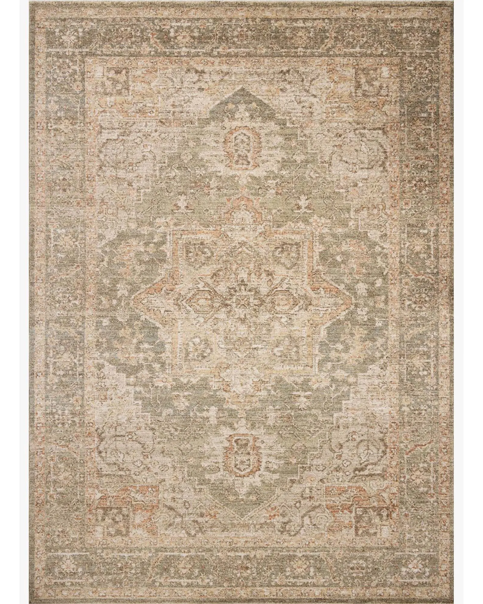 Loloi Palma PLM-08 Olive/Spice Area Rug | Carpet Exchange