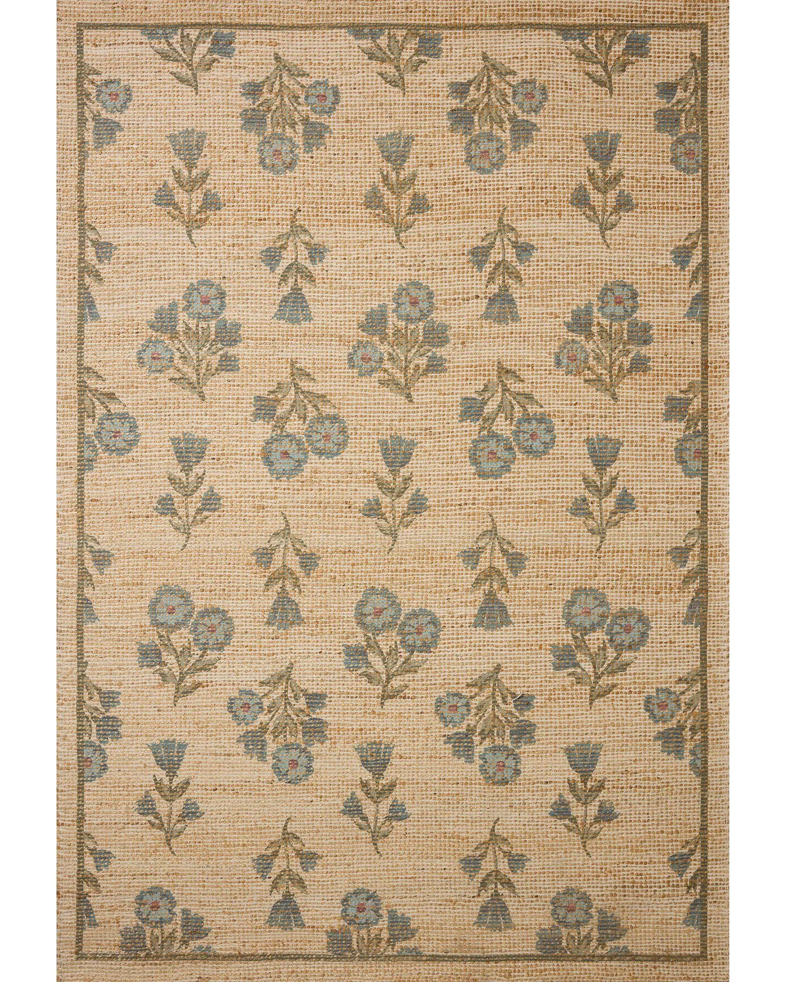 Loloi Rue RUE-04 Moss/Blue Area Rug | Carpet Exchange
