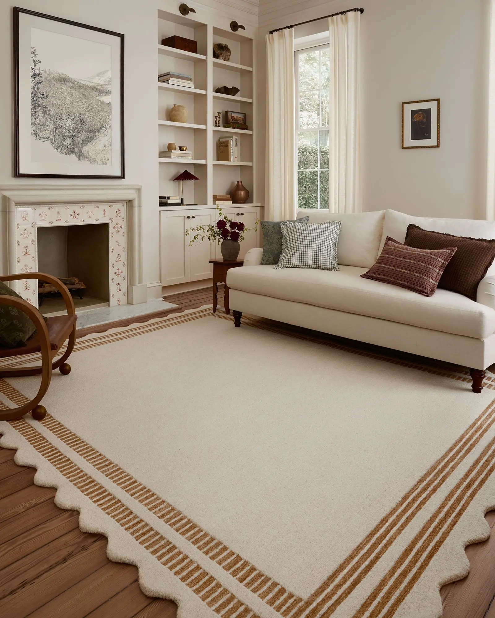 Loloi Scottie SCO-01 Ivory/Rust Area Rug | Carpet Exchange