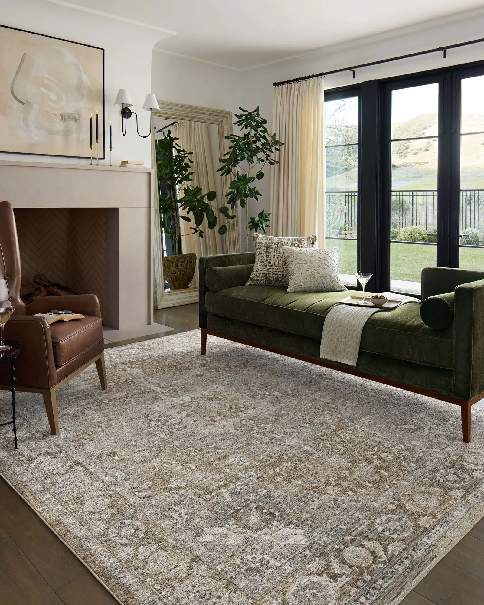Loloi Tabitha TAI-01 Khaki/Slate Area Rug | Carpet Exchange
