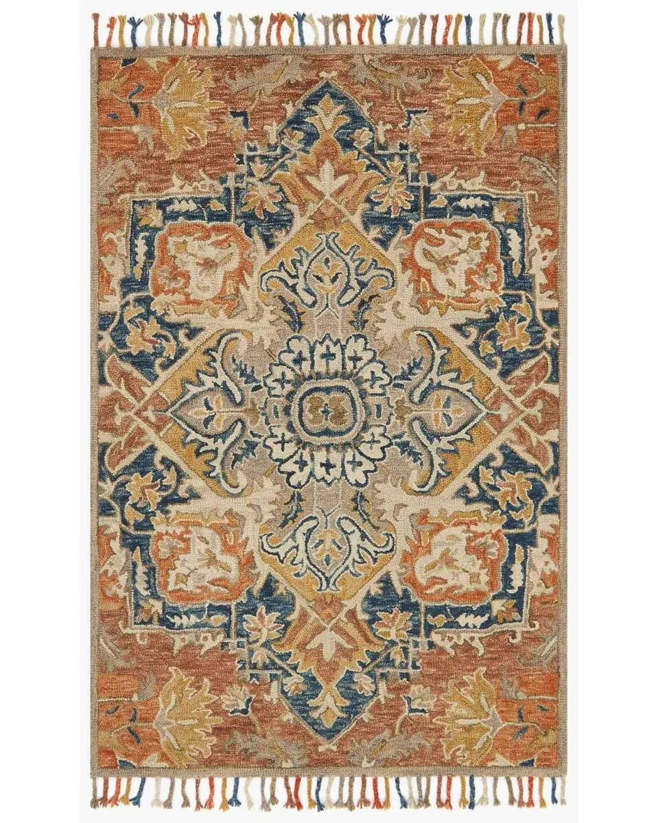 Loloi Zharah ZR-10 Rust/Blue Area Rug | Carpet Exchange
