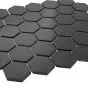Le Cafe Black Glossy Porcelain 2"x2" Hexagon Mosaic Tile