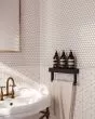 Le Cafe White Glossy Porcelain 1"x1" Hexagon Mosaic Tile