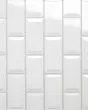 Le Cafe White Glossy Porcelain 2"x4" Off Set Mesh Mount Mosaic Tile