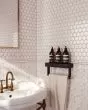 Le Cafe White Glossy Porcelain Diamond Mosaic Tile