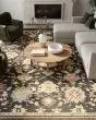Antique Bloom ANB01 Black Area Rug