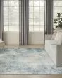 Astra Machine Washable ASW07 Blue Ivory Rug