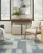 Astra Machine Washable ASW09 Blue Ivory Rug
