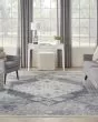 Astra Machine Washable ASW11 Blue Ivory Rug