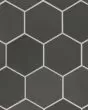 Celine Black Matte Glazed Porcelain 4.5"x4" Hexagon Field Tile