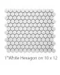 Circuit White 1x1 Hexagon Matte Tile