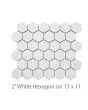 Circuit White 2x2 Hexagon Matte Tile