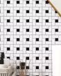 Circuit White w/black Pinwheel Matte Tile