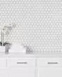 Le Cafe White Matte Porcelain 2"x2" Hexagon Mosaic Tile