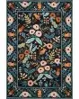 Les Fleurs LES-01 Black Area Rug