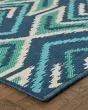 Meridian 2209b Navy/Green Area Rug
