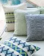 P0339 Aqua/Ivory 22"x22" Pillow