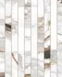 Prati Calacatta Macchia Vecchia Honed Glazed Porcelain 1"x12" Mosaic Tile