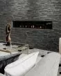 Stacked Marble Nero Porcelain Tile