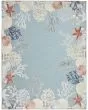 Suncoast SNC04 Teal Multicolor 4'x6' Area Rug