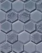 Textured Gloss & Matte Hexagon Blue Mink Tile