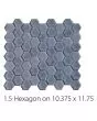 Textured Gloss & Matte Hexagon Blue Mink Tile