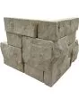 Tumbled Ledgers Mixed Beige and Grey Natural Stone 8"x18" Limestone Ledger Corner Tile