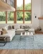 Washable Charm WCH01 Blue Ivory Area Rug