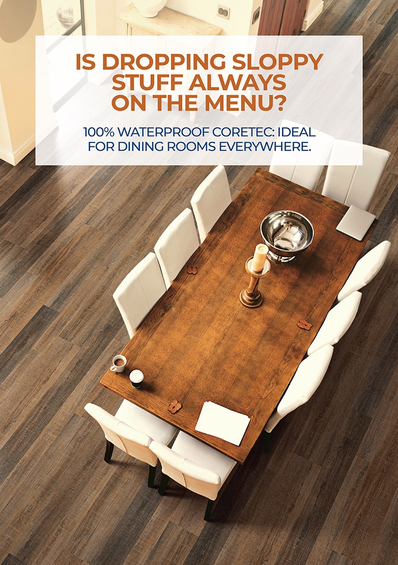 Coretec Dining Room Flooring Carpet, How Do You Clean Coretec Luxury Vinyl Flooring