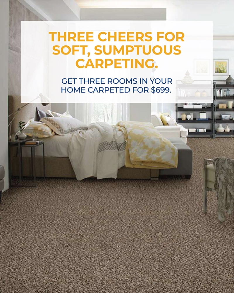THREE CHEERS FOR SOFT, SUMPTUOUS CARPETING.
