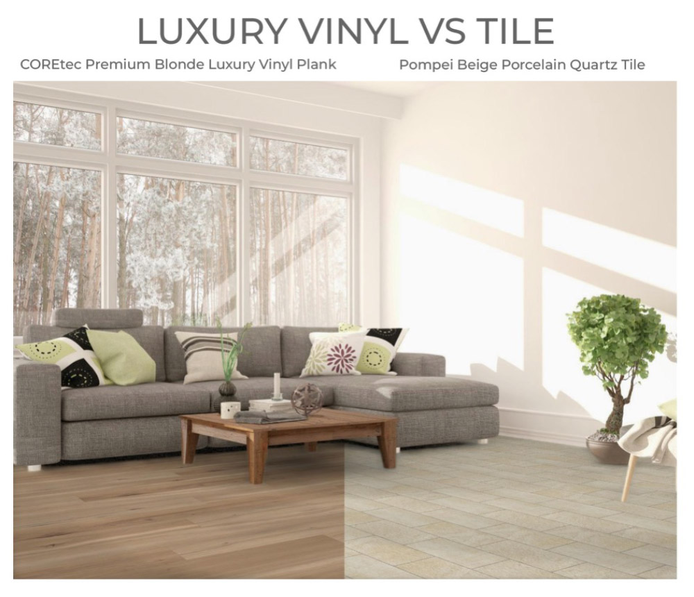 Luxury vinyl vs. tile flooring