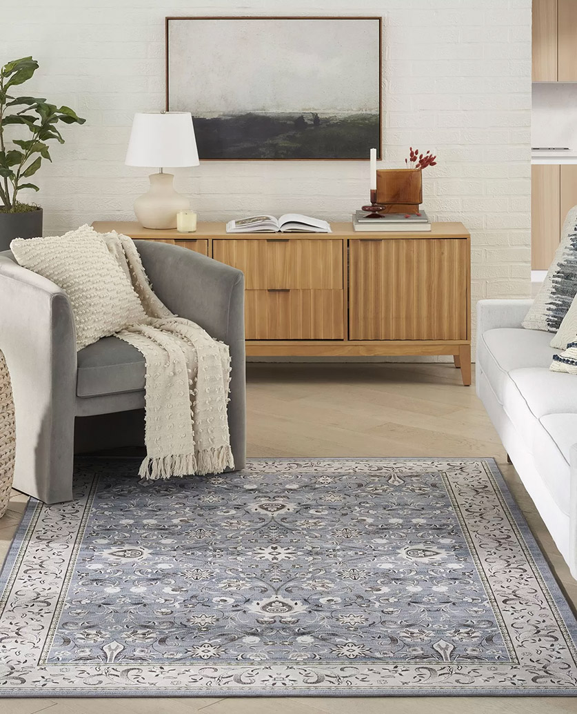 Nourison Blue Vintage Traditional Area Rug