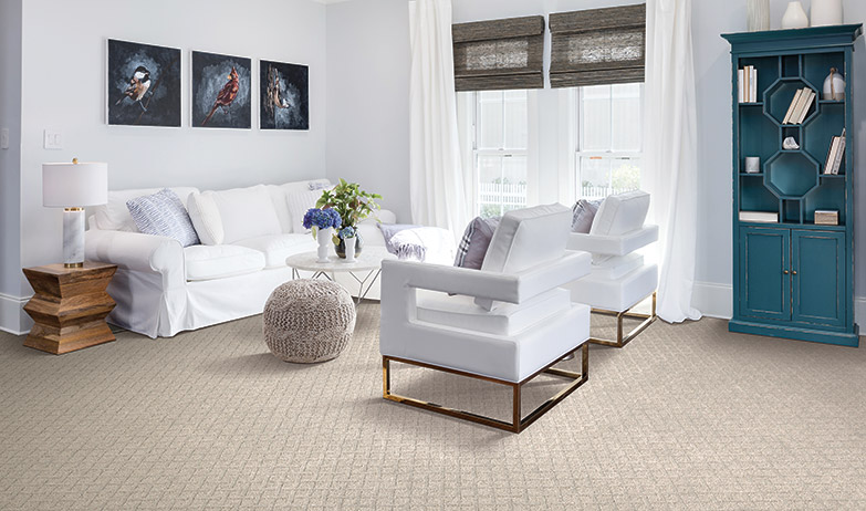 Patterned Carpet Living Room