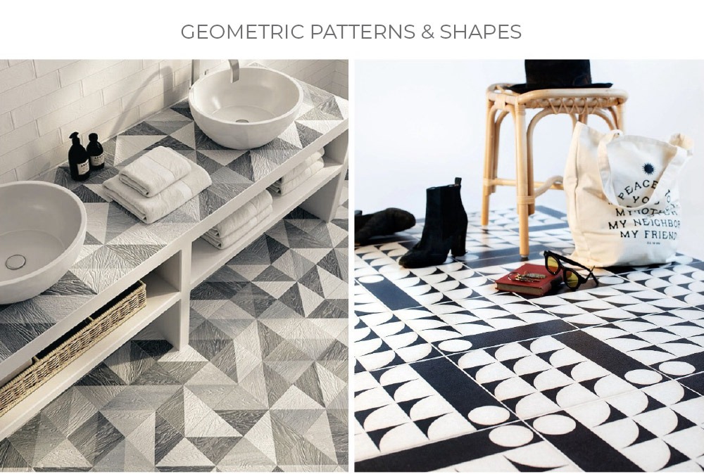 Types of tile flooring - geometric patterns and shapes